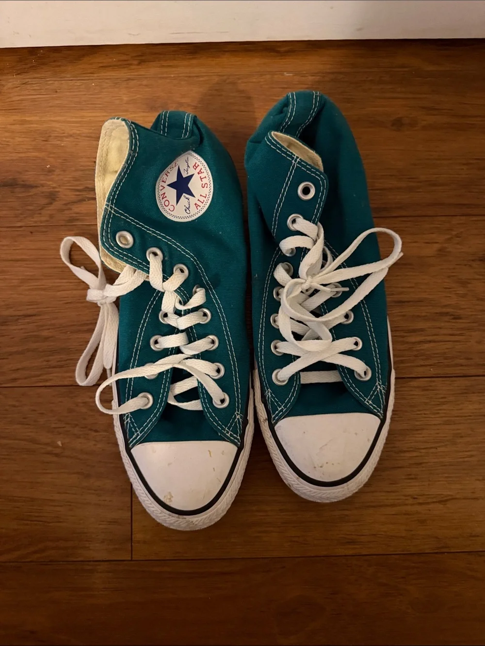 Converse Kids High-Top Sneakers - Teal Green with White